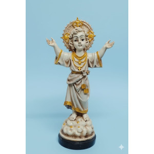 Divine Child Jesus with Halo – Elegant Gold-Accented Religious Figurine
