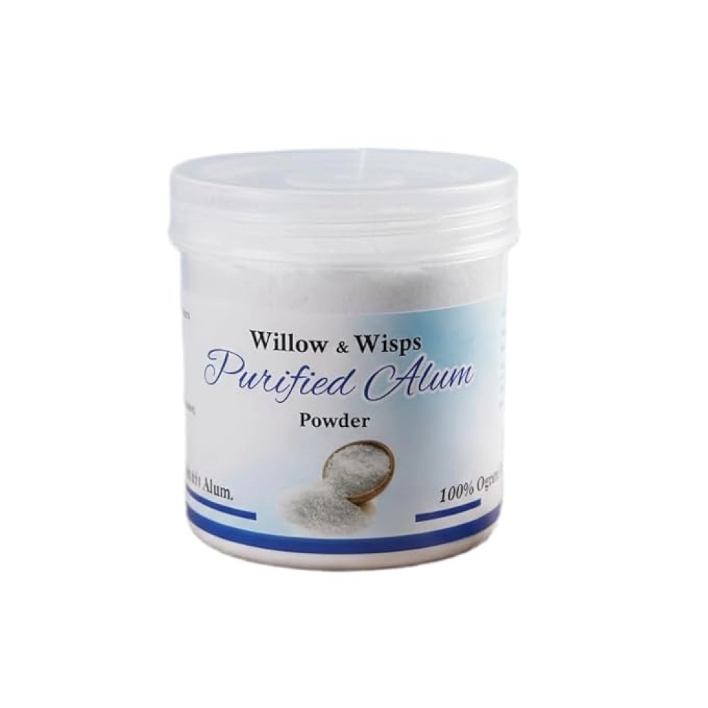 Willow & Wisps Alum Powder – 100 gm | Natural Alum Stone Powder for Skin Tightening, After Shave, Water Purification & More