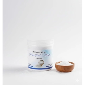 Willow & Wisps Alum Powder – 100 gm | Natural Alum Stone Powder for Skin Tightening, After Shave, Water Purification & More