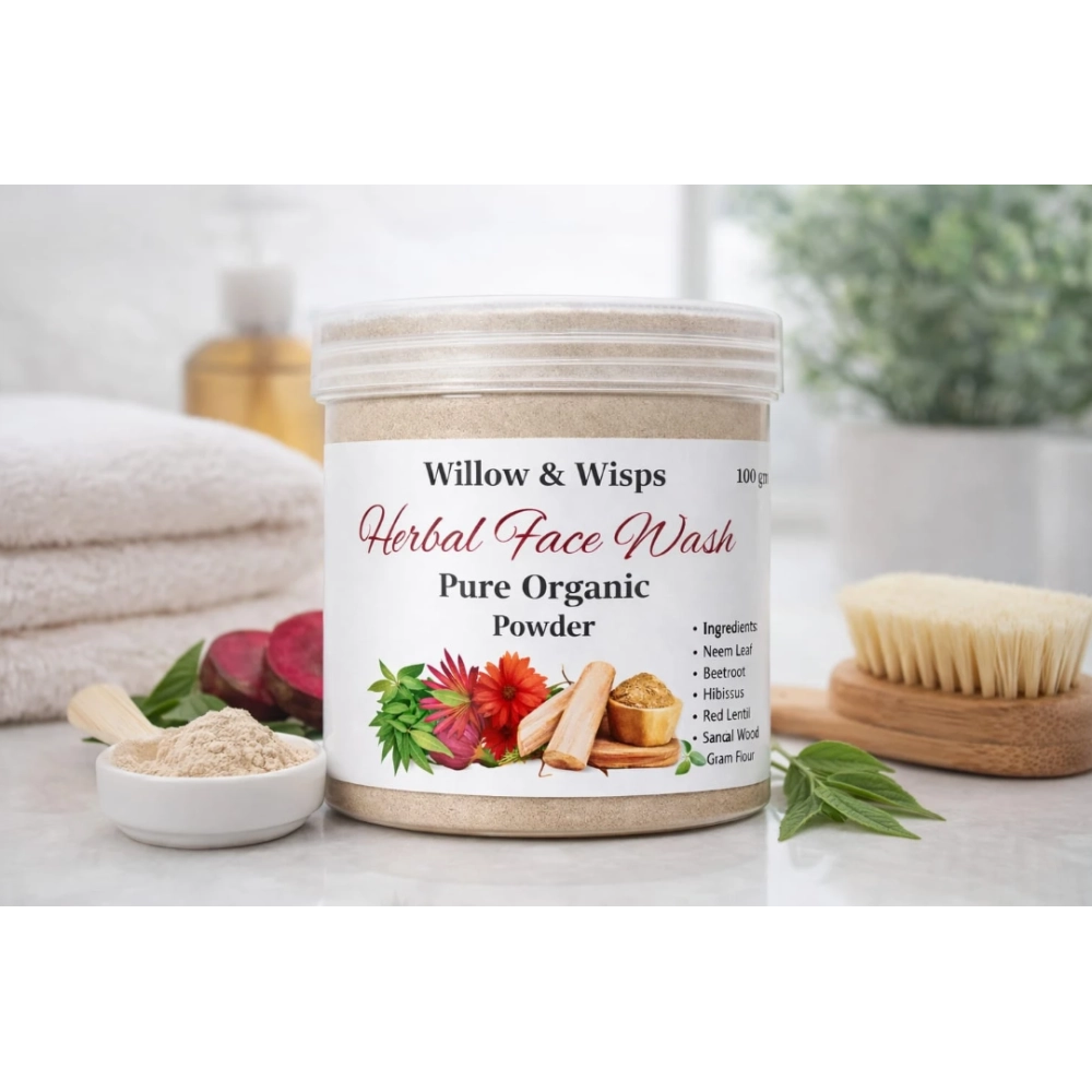 Willow & Wisps Herbal Face Wash | Pure Organic Herbal Face Wash Powder - 100g