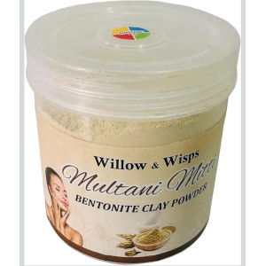 Willow & Wips Multani Mitti Bentonite Clay Powder  Natural and Herbal Face Pack Powder