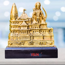 Welno Metal Shree Ram Mandir Architectural Model Prabu Shri Ram Janam Bhumi Ayodhya Showpiece for Home Decor Office Gift 