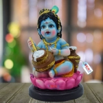 Welno, Krishna Murti Idol Statue Showpiece Gift Makhan Chor Kanha Ji Bal Gopal Statue Decorative Showpiece