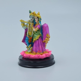  Welno, Standing Radha Krishna on Lotus Flower-Hindu God and Goddess Idol/Murti/Figurine Decorative Showpiece