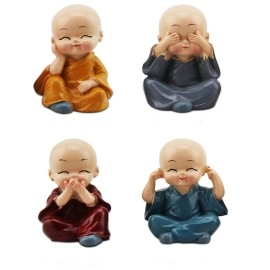  Welno, Little Cute Chinese Kungfu Monk Resin (Peacefull Monk)