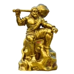 Welno Premium Big Bahubali Hanuman Idol Sitting on Mountain Home Decor Item Hanuman Murti Statue for Office Study Table Gift and Pooja 