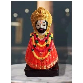 Welno, Lord Khatu Shyam Ji Marble Statue Idol for Home Temple, Car Dashboard, Pooja, Gift, and Office 