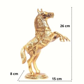 welno, Standing Horse Statue Metal Horse Showpiece for Home Decor for Vastu Wealth, Income, Shining and Bright Future 