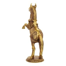 welno, Standing Horse Statue Metal Horse Showpiece for Home Decor for Vastu Wealth, Income, Shining and Bright Future 