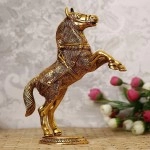 welno, Standing Horse Statue Metal Horse Showpiece for Home Decor for Vastu Wealth, Income, Shining and Bright Future 